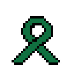Obraz premium Emerald Green Awareness Ribbon Pixel Art
