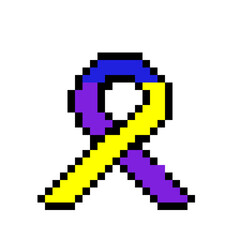 Obraz premium Pixel Art Bladder Cancer Awareness Ribbon