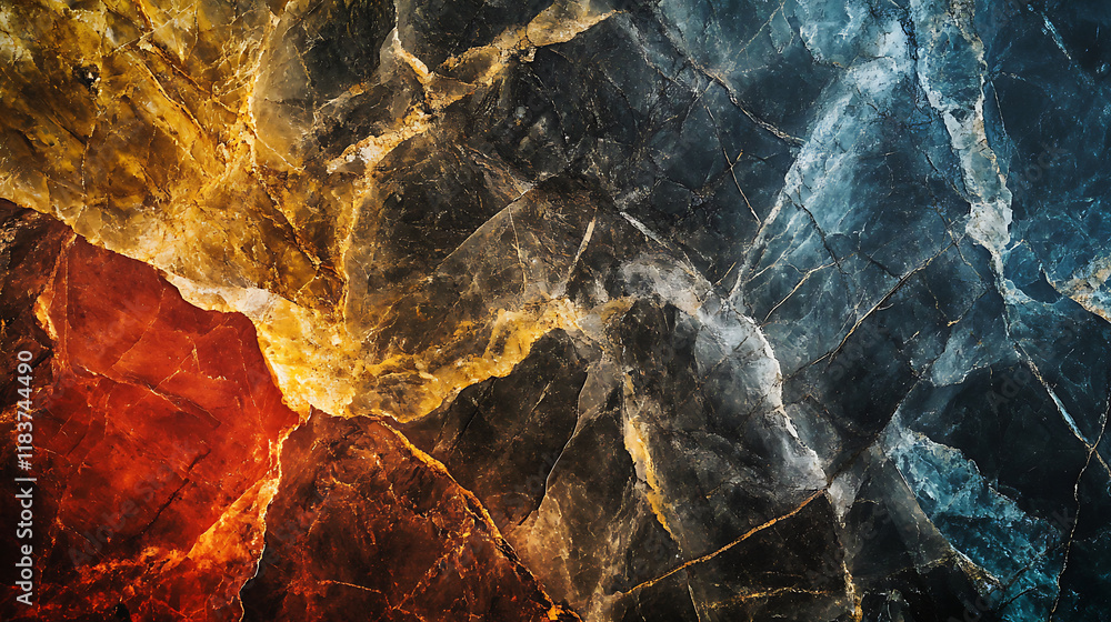 Poster multi color vines marble texture or abstract background, onyx marble in multi color vines glass effe