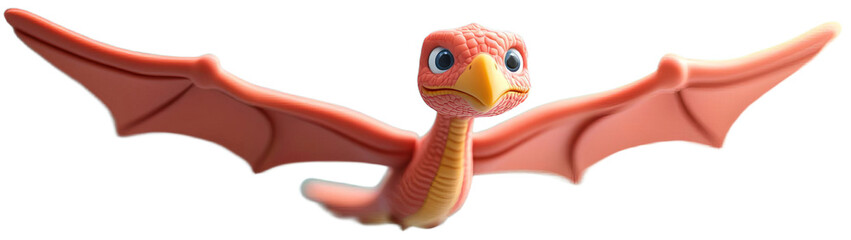 Fototapeta premium Cute Cartoon Dragon in Flight, transparent background png