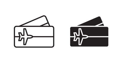 Air tickets icon set vector graphics designs