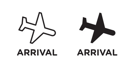 Airport arrival signs set vector graphics designs