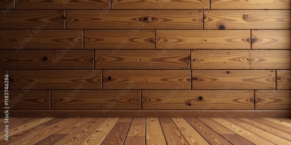 Aufkleber rustic wooden wall and floor background texture for design projects