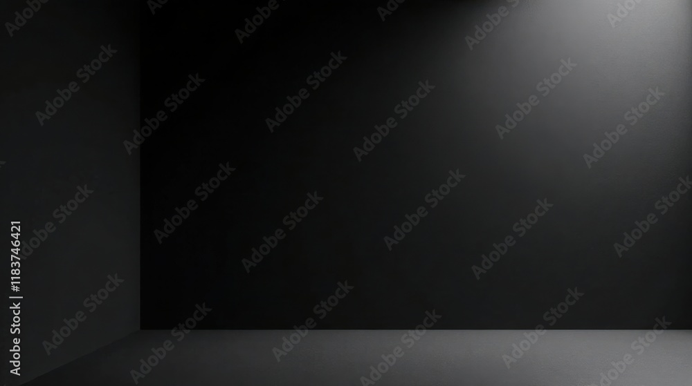 Poster dark room corner with subtle lighting for design projects