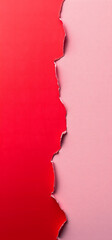 Red torn paper with sharp textured edges