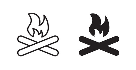 Obraz premium Bonfire icon set vector graphics designs