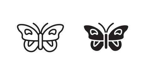Butterfly icon set vector graphics designs
