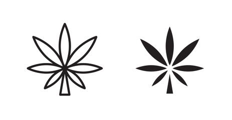 Cannabis leaf icon set vector graphics designs