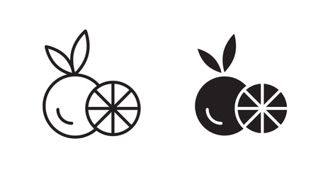 Citrus fruit icon set vector graphics designs