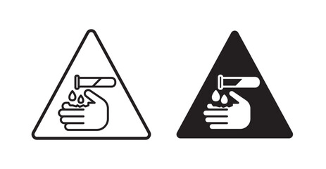 Corrosive acid safety signs set vector graphics designs