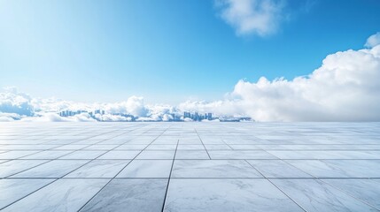 Fototapeta premium Cityscape Above the Clouds: A Serene Urban Panorama