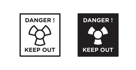 Danger high radiation area keep out signs set vector graphics designs