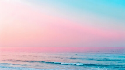 Fototapeta premium A vibrant rainbow ocean, its colors reflecting in the sparkling waves as the sun sets on the horizon