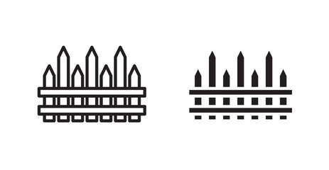 Fence icon set vector graphics designs
