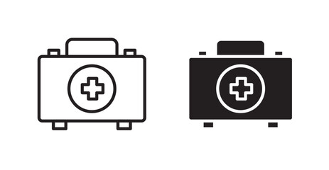 First aid box icon set vector graphics designs