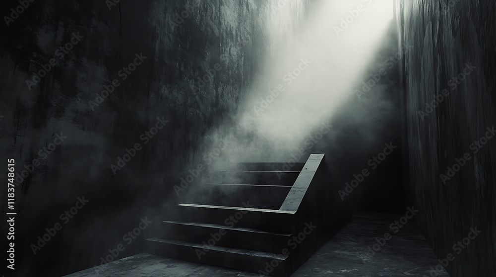 Aufkleber texture dark concrete floor with mist or fog for product display montage design