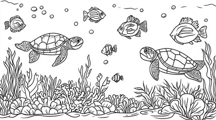 Ocean Adventure Coloring Page for Kids
