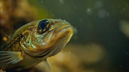 Underwater Close-up of a Fish, Aquatic Life, Nature.