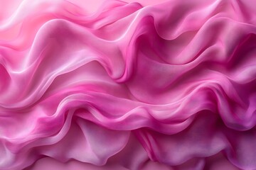 Fototapeta premium Vibrant Pink Silk Fabric Waves for Elegant Interior Design and Textile Art