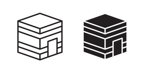 Kaaba icon set vector graphics designs