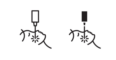 Laser anti aging beauty icon set vector graphics designs
