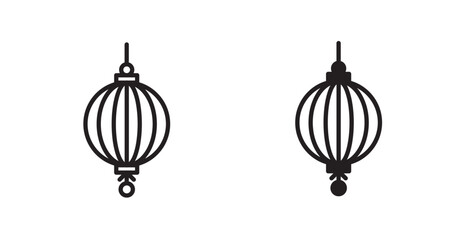 Lantern icon set vector graphics designs