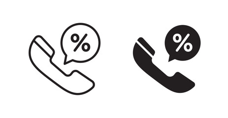Loan call icon set vector graphics designs