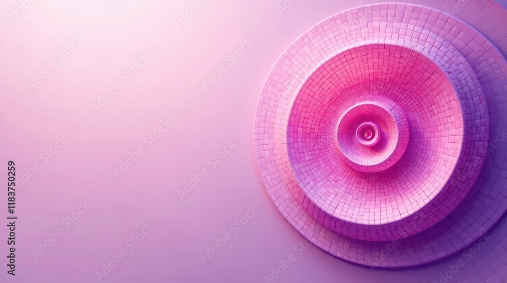 Poster abstract pink spiral tile design with copy space