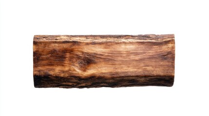 Fototapeta premium A rustic log with a textured surface, showcasing natural wood patterns and colors, perfect for decorative or crafting purposes.