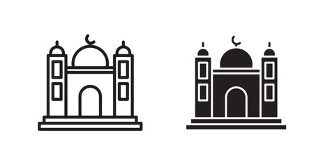 Mosque icon set vector graphics designs