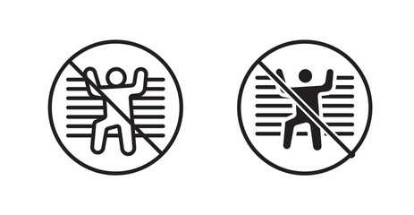 No climbing allowed sign vector set vector graphics designs