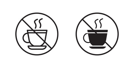 No coffee cup sign vector set vector graphics designs