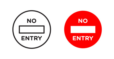 No entry road sign vector set vector graphics designs