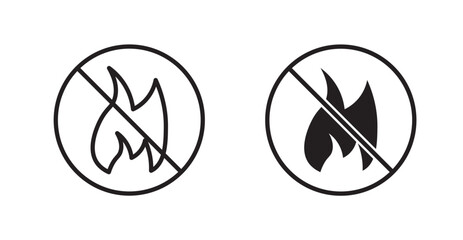 No fire sign vector set vector graphics designs