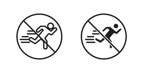 No running sign vector set vector graphics designs