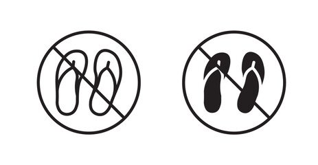 No sandals sign vector set vector graphics designs