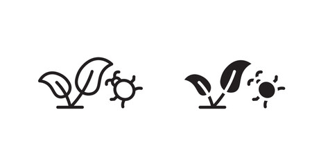 Pest plant icon set vector graphics designs