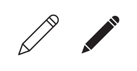 Pencil icon set vector graphics designs