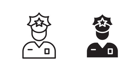 Police icon set vector graphics designs