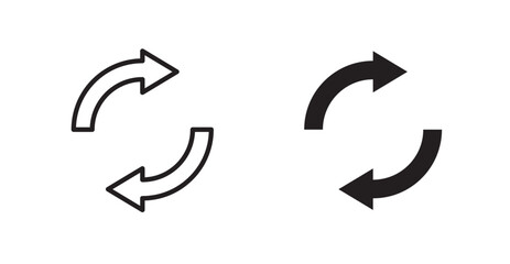 Reload button icon set vector graphics designs