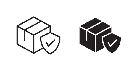 Safe delivery icon set vector graphics designs