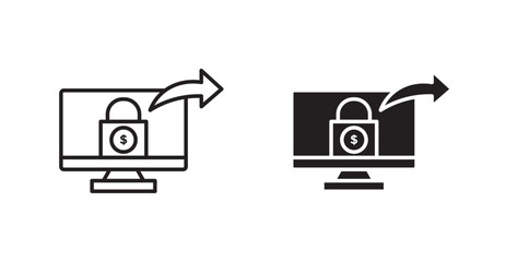 Safe transfer icon set vector graphics designs