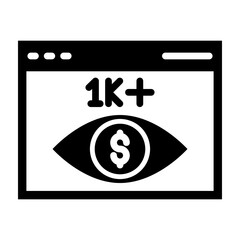 Cost Per Mille Glyph Icon Design