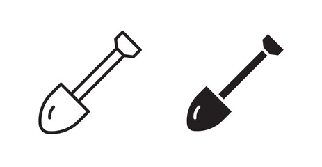 Shovel icon set vector graphics designs