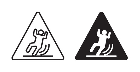 Slip Warning signs set vector graphics designs