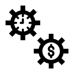 Time Is Money Glyph Icon Design