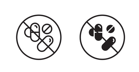 Stop using illegal drugs signs set vector graphics designs