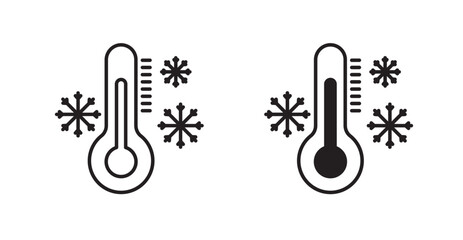 Thermometer cold icon set vector graphics designs