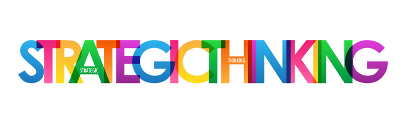 STRATEGIC THINKING colorful vector typography banner