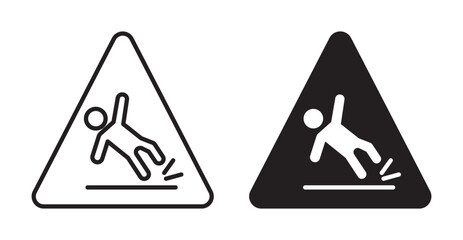 Wet floor signs set vector graphics designs